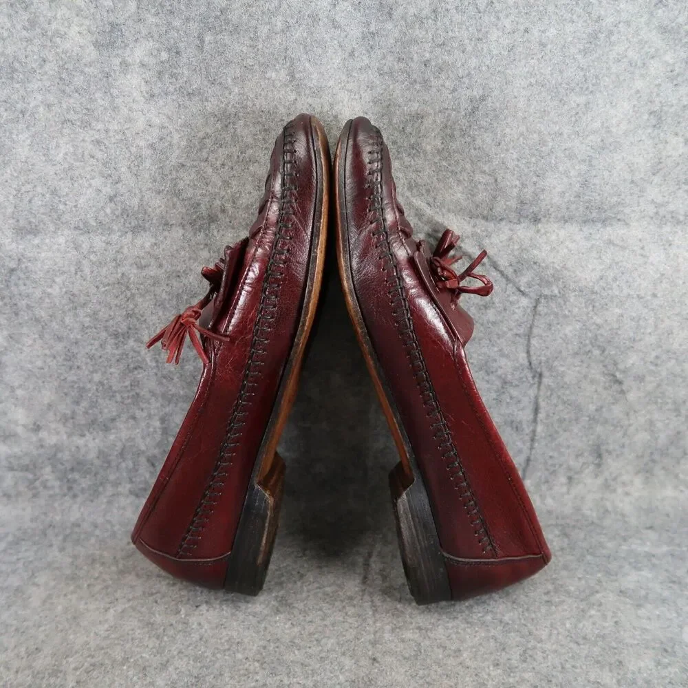 Johnston & Murphy Shoes Mens 8 Tassel Loafer Leather Woven Classic Dress Kiltie